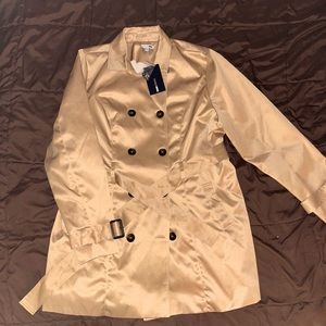 NWT Fashion Nova Trench Coat NEUTRAL 1X Plus Size